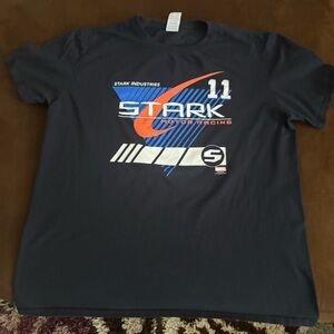 Marvel Stark Industries Racing Tee - Black with Orange & Blue